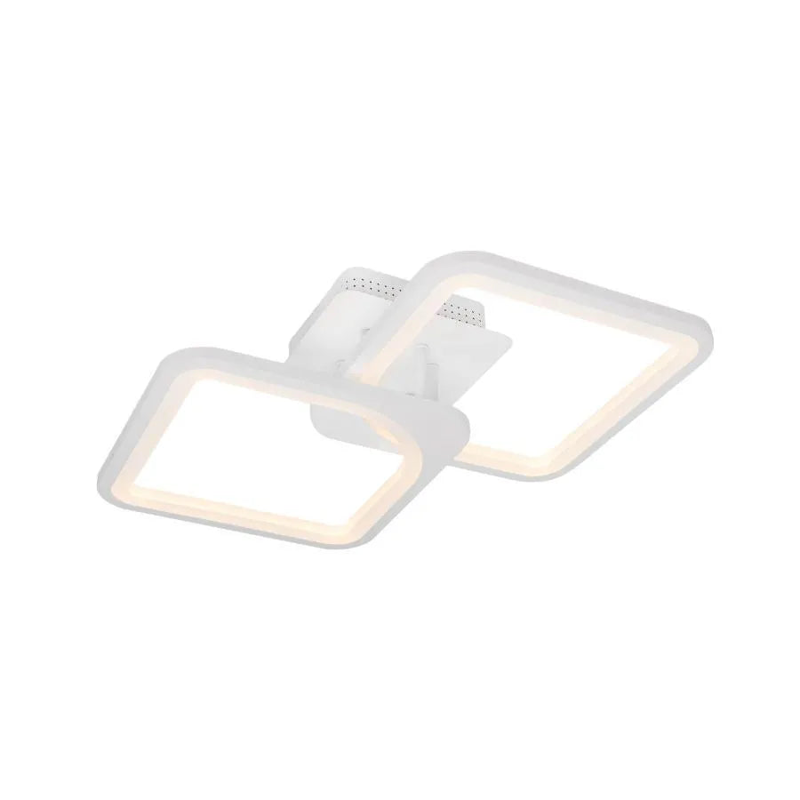 LED полилей със Zoe 69W дистанционно управление, 2 квадрата, студена/гореща/неутрална светлина, проклета, бяла