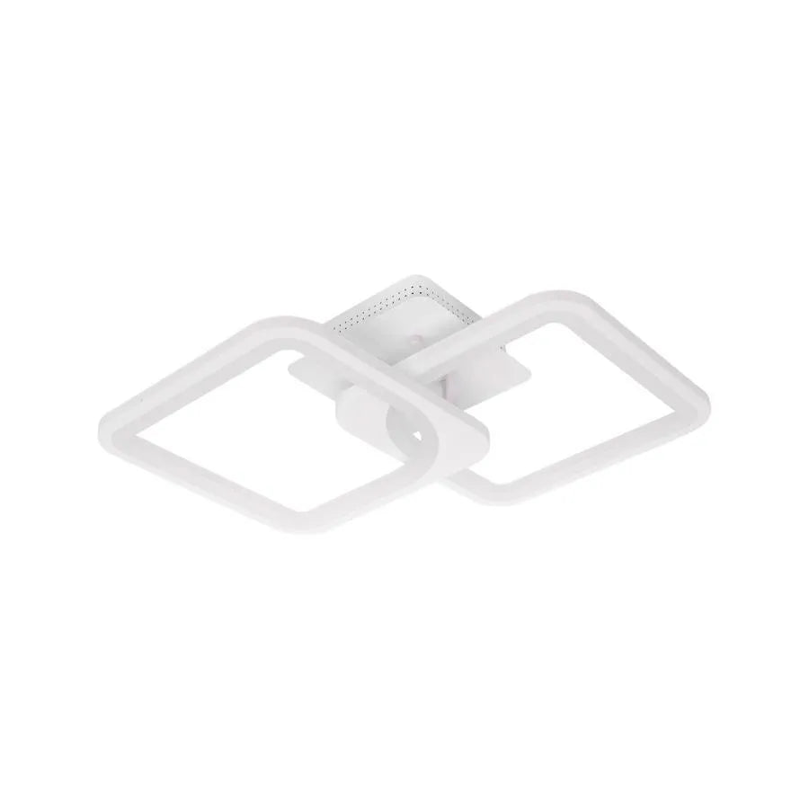 LED полилей със Zoe 69W дистанционно управление, 2 квадрата, студена/гореща/неутрална светлина, проклета, бяла