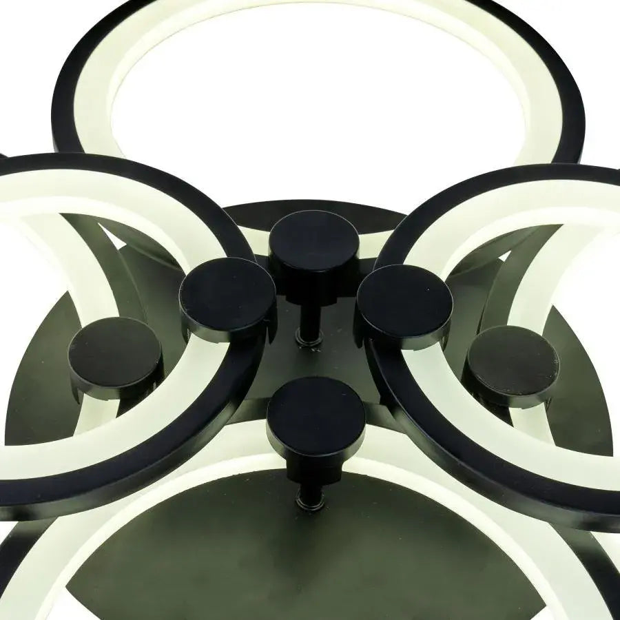 LED полилей с дистанционно управление Alani 152W, 6 кръга, студена/гореща/неутрална светлина, недобросъвестно, черно