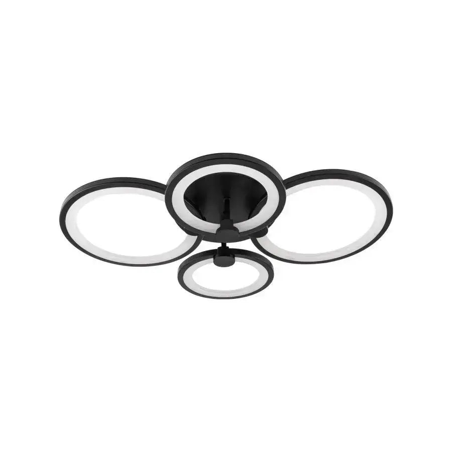 LED полилей с дистанционно управление Alani 88W, 4 кръга, студена/гореща/неутрална светлина, нестабилна, черна