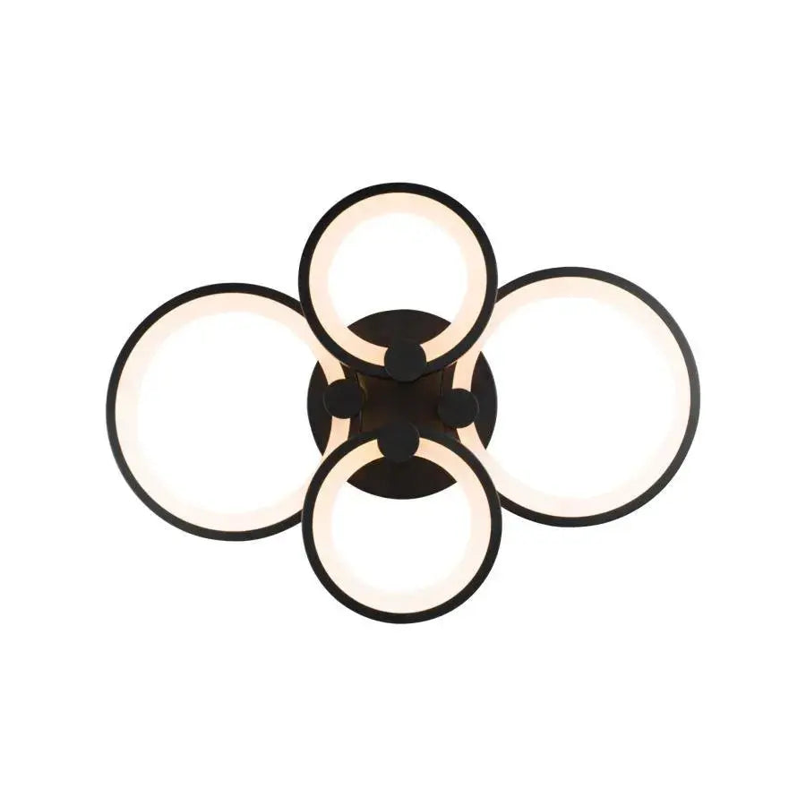 LED полилей с дистанционно управление Alani 88W, 4 кръга, студена/гореща/неутрална светлина, нестабилна, черна