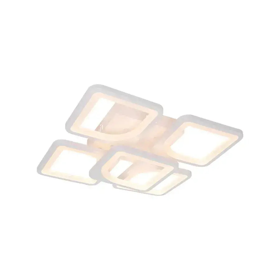 LED полилей с Fely 80W дистанционно управление, 5 квадрата, студ/гореща/неутрална светлина, лъч, бял