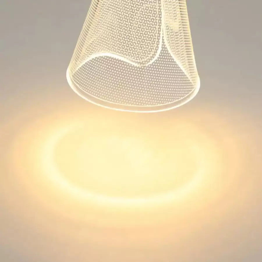 LED похот, окачена с дистанционно управление на Джером 58W, 10 елемента, студена/гореща/неутрална светлина, нестабилна, златна, регулируема височина