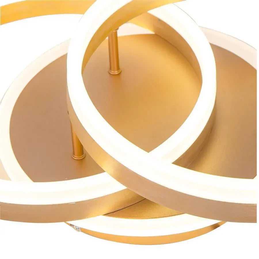 LED похот на дистанционното управление на Lyra, 120W, 2 кръга, Dimble, четка злато, студена/гореща/неутрална светлина