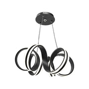 LED полилей, окачен с Infinity Twist 180W дистанционно управление, гофриран, студ/гореща/неутрална светлина, черно, черно, регулируема височина