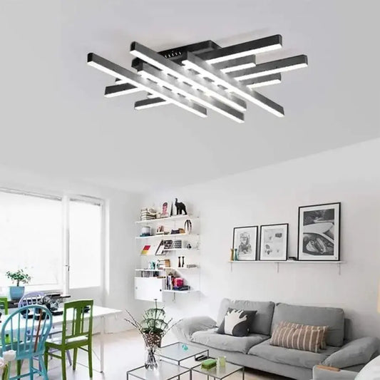 LED полилей с дистанционно управление на Mora 160W, 8 елемента, линейна, студена/гореща/неутрална светлина, нестабилна, черна