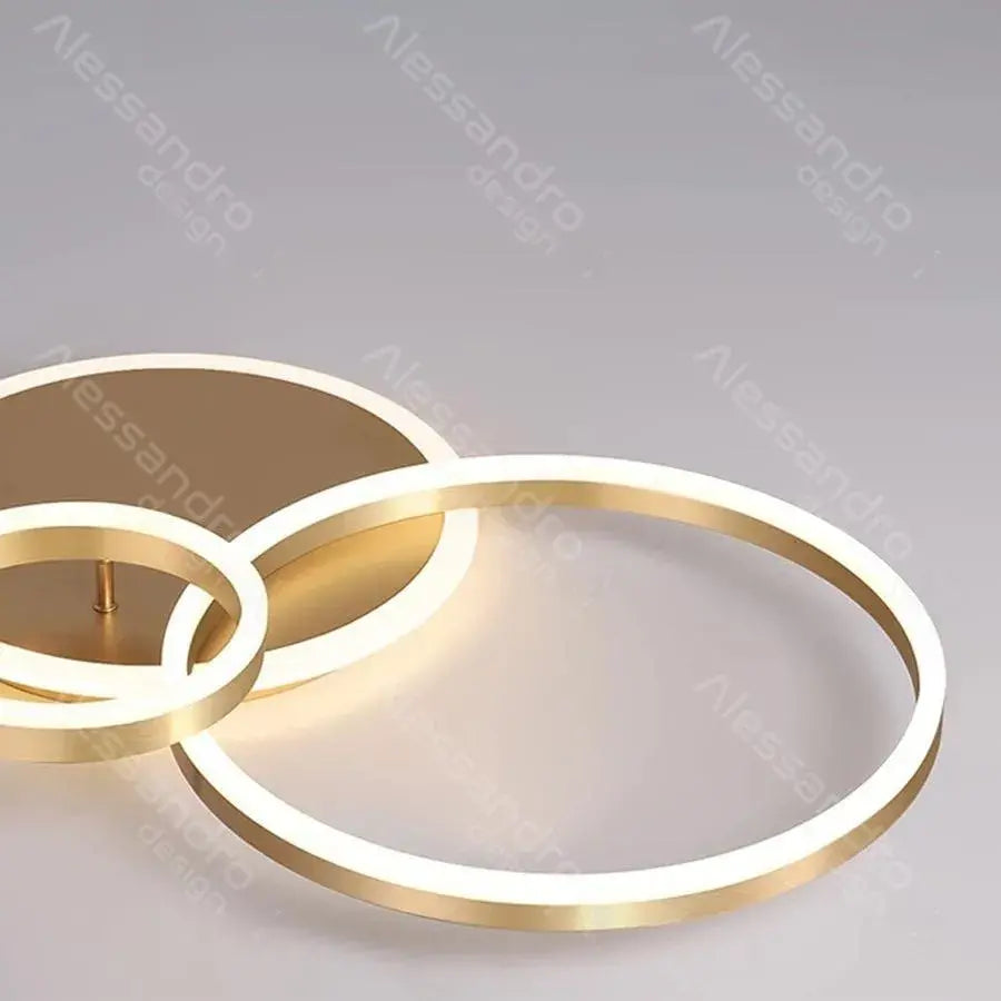 LED полилей с дистанционно управление Rilia 100W, 2 кръга, студ/гореща/неутрална светлина, недобросъвестно, бяло злато