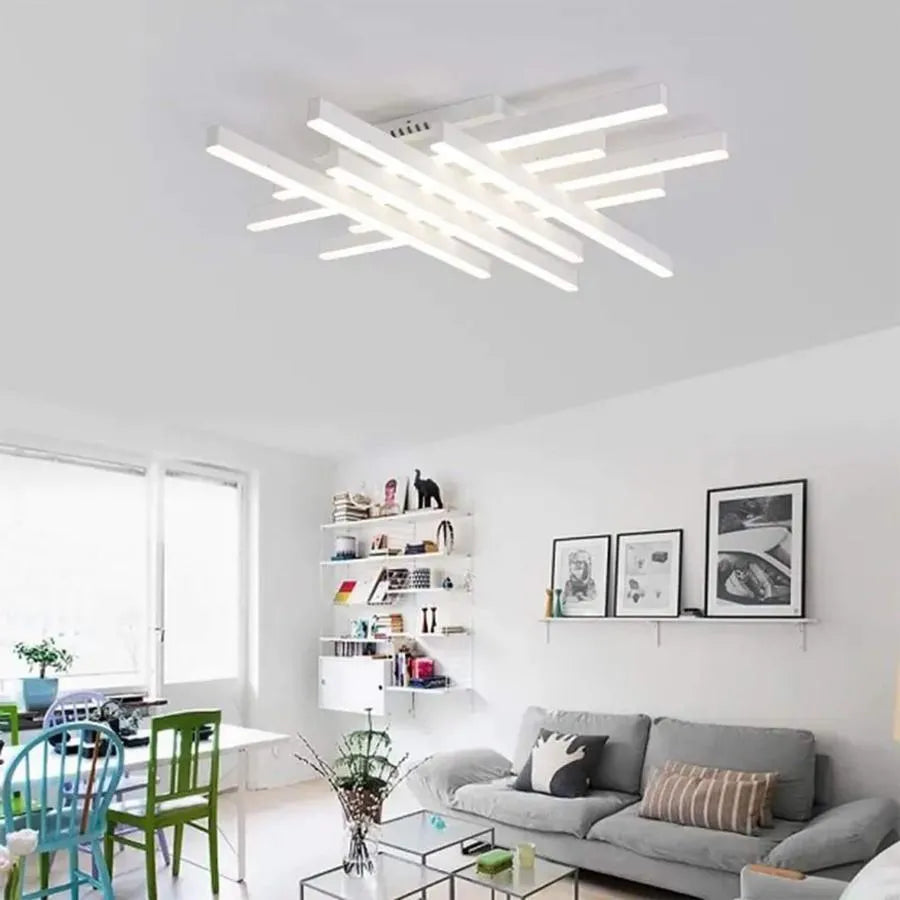 LED полилей с дистанционно управление Mora 160W, 8 елемента, линейна, студена/гореща/неутрална светлина, нестабилна, бяла