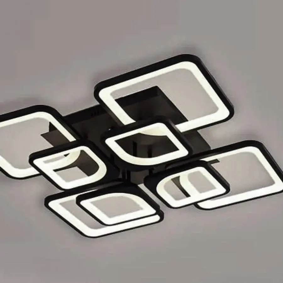 LED полилей с Fely 192W дистанционно управление, 8 квадрата, студ/гореща/неутрална светлина, лъч, бяло