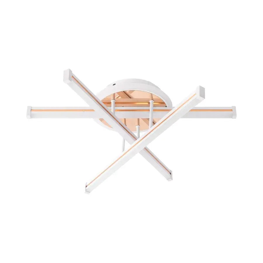 LED полилей с Tamara 96W дистанционно управление, 3 елемента, линейни, студени/горещи/неутрални светлини, нестабилно, бяло злато