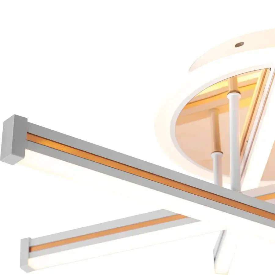 LED полилей с Tamara 96W дистанционно управление, 3 елемента, линейни, студени/горещи/неутрални светлини, нестабилно, бяло злато