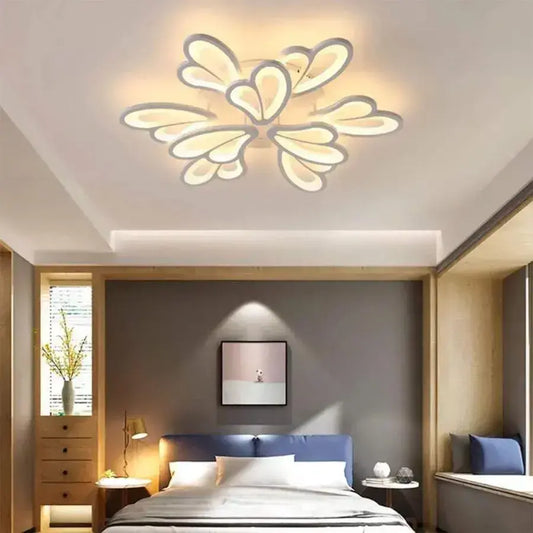 LED полилей с Blossom 107W дистанционно управление, 9 венчелистчета, студ/гореща/неутрална светлина, нестабилен, бял