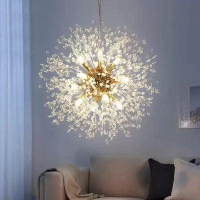 Кристален полилей Schönbrunn, 12x G9, диаметър 60 см, лъскаво злато, регулируема височина