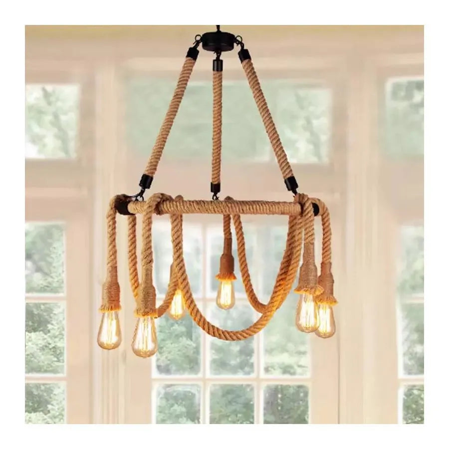 Похоти селски 6x E27 кръгъл суспендиран кръгъл