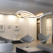 LED похот, окачена с дистанционно управление на Infinity Loop 120W, студена/гореща/неутрална светлина, нестабилна, бяла, регулируема височина