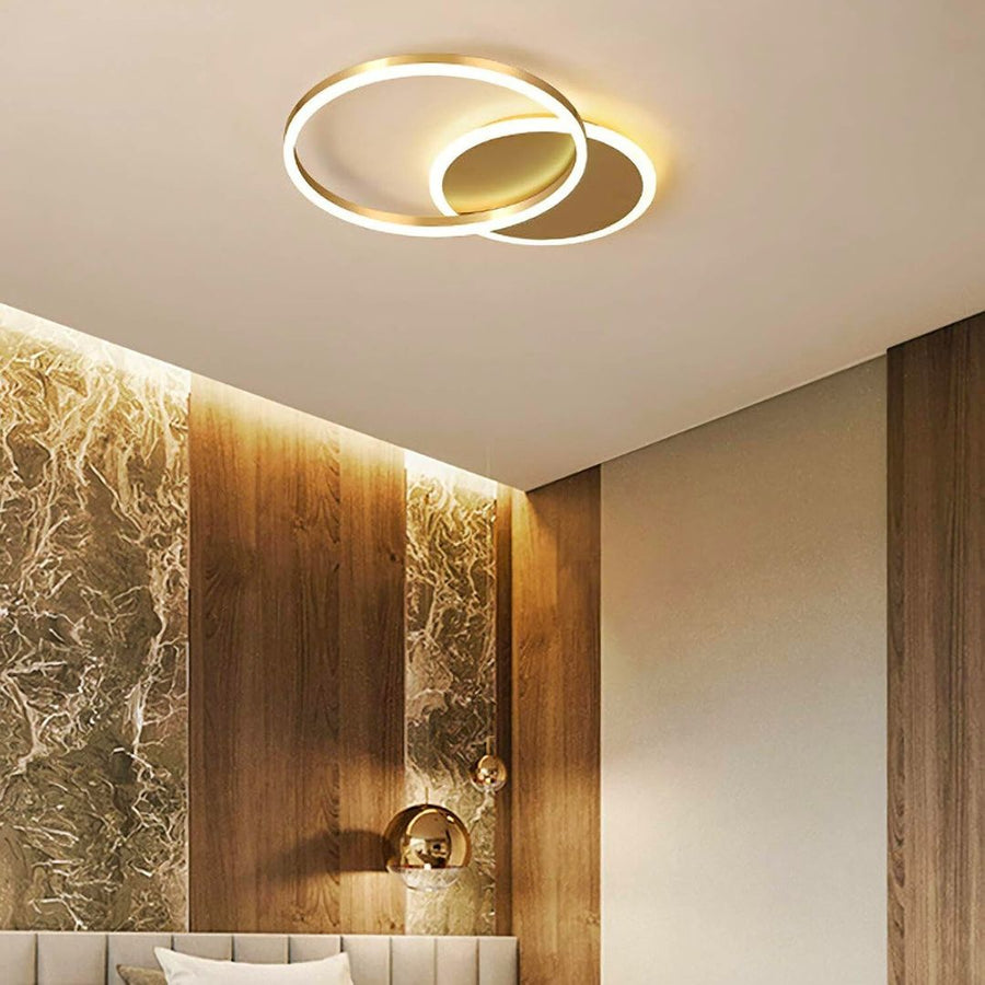 LED полилей Dario, 2 кръга, 47 W, студена/топла/неутрална светлина, злато