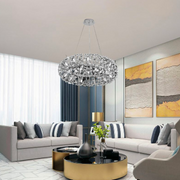 CHANDELIER CRYSTAL SEGOVIA MAGNO 5X E14, DIEMEMER 60 cm, лъскаво сребро, регулируема височина