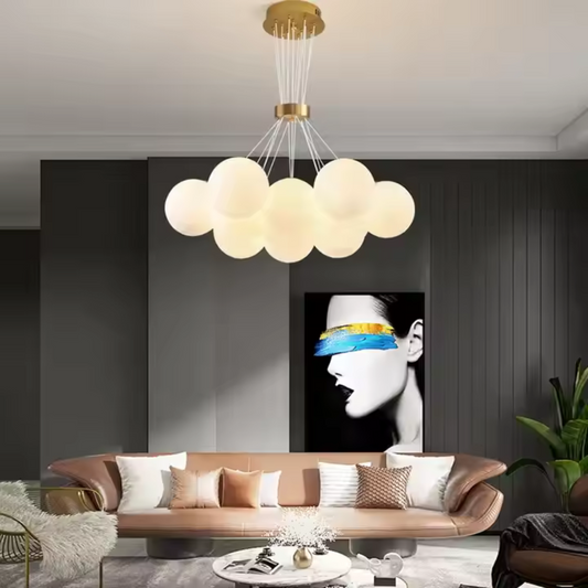 МОДЕРЕН полилей, тип махало, LOFT Bagliore, глобус, 7xG9, регулируема височина, злато