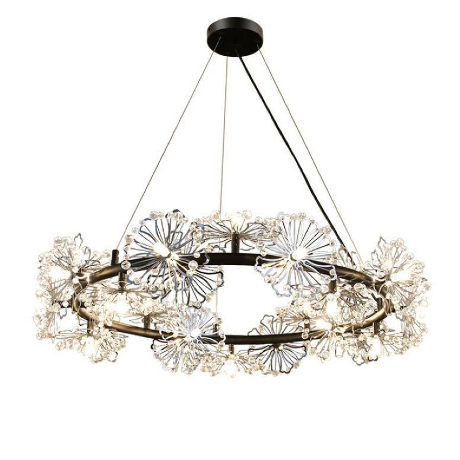 Кристален полилей Peterhof Magno, диаметър 62 cm, 25xg4, черен, регулируема височина
