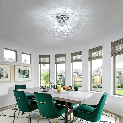 Кристален полилей Rondo Vivace, 5x G9, диаметър 40 см, лъскаво сребро