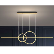 LED полилей, окачен с 42W дистанционно управление на Cassandra, студена/гореща/неутрална светлина, недобросъвестна, златна, регулируема височина