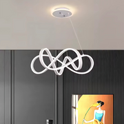 LED полилей, окачен с Infinity Halo 138W дистанционно управление, студена/гореща/неутрална светлина, бяла, бяла, регулируема височина