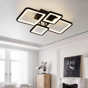 LED полилей с дистанционно управление, ела, 4 квадрата, 85W, студена/гореща/неутрална светлина, недобросъвестно, черно
