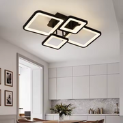 LED полилей с дистанционно управление, ела, 4 квадрата, 85W, студена/гореща/неутрална светлина, недобросъвестно, черно