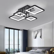 LED полилей с дистанционно управление, ела, 4 квадрата, 85W, студена/гореща/неутрална светлина, недобросъвестно, черно