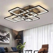 LED полилей с дистанционно управление, ела, 8 квадрата, 203W, студена/гореща/неутрална светлина, нестабилна, черна