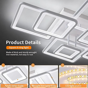 LED похот на дистанционно управление, ела, 8 квадрата, 203W, студена/гореща/неутрална светлина, нестабилна, бяла