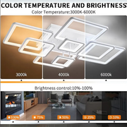 LED похот на дистанционно управление, ела, 8 квадрата, 203W, студена/гореща/неутрална светлина, нестабилна, бяла