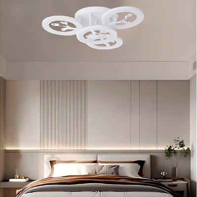 LED полилей с дистанционно управление и Daisy 49W кристал, 4 елемента, студена/гореща/неутрална светлина, нестабилна, бяла