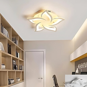 LED полилей с дистанционно управление на лотос, 55W, 5 венчелистчета, студена/гореща/неутрална светлина, нестабилна, бяла