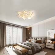 LED полилей с дистанционно управление на лотос, 110W, 9 венчелистчета, студена/гореща/неутрална светлина, нестабилна, бяла