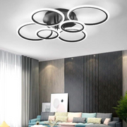 LED полилей с дистанционно управление на Betty 82W, 6 кръга, студена/гореща/неутрална светлина, нестабилна, черна