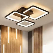 LED полилей със Zoe 64W дистанционно управление, 3 квадрата, студена/гореща/неутрална светлина, нестабилна, черна