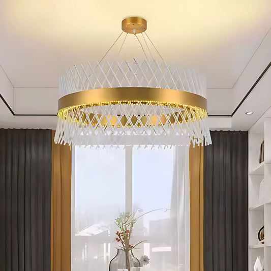 Кристален полилей ALHAMBRA Eleganza, LED, 72W, диаметър 49 см, топла/студена/неутрална светлина, димиране, регулируема височина, злато