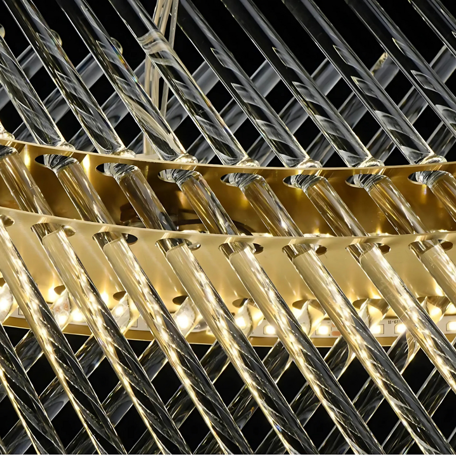 Кристален полилей ALHAMBRA Magno, LED, 86W, диаметър 60 см, топла/студена/неутрална светлина, димиране, регулируема височина, злато