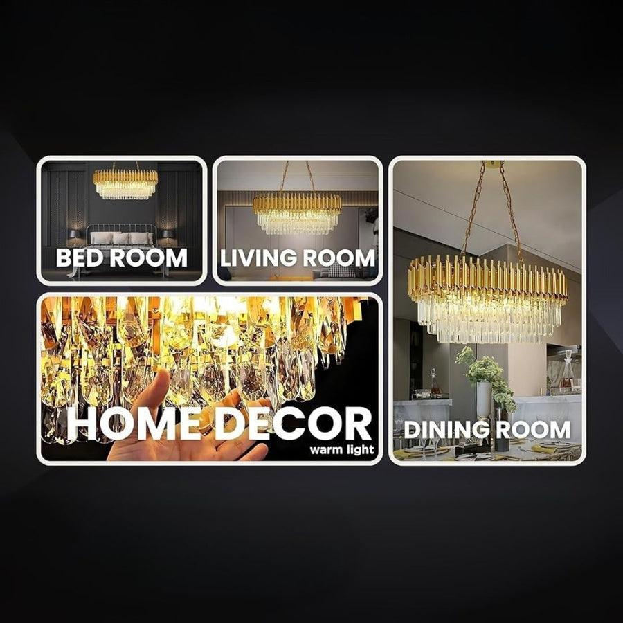 Кристален полилей Версай Регалис 10xe14, диаметър 80 см, злато, регулируема височина