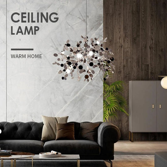 Модерен полилей, Capricio Allegro, 2xe14, диаметър 40 см, лъскав хром, регулируема височина