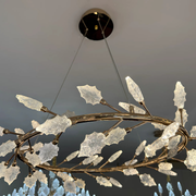 Кристален полилей, LED, Largo, 36W, неутрална светлина, диаметър 60 см, злато, регулируема височина