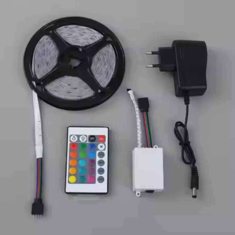 Комплект LED лента 2835 с дистанционно управление, RGB, 10W/M, 5M, IP44