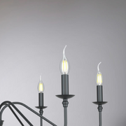 Candelabru Cristal Oliveto 6xE14, Diametru 63cm, Negru, Inaltime Reglabila