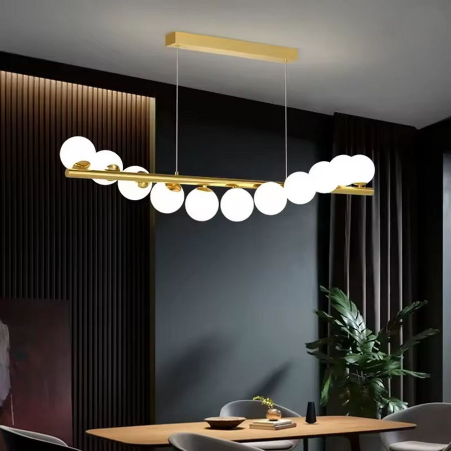 LOFT Полилей за антре, 11x G9, златисто бял, метален, регулируема височина, елегантен