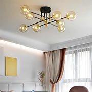 Кръгла лампа, пентхаус Grand, 8xe27, Златно черно, метал