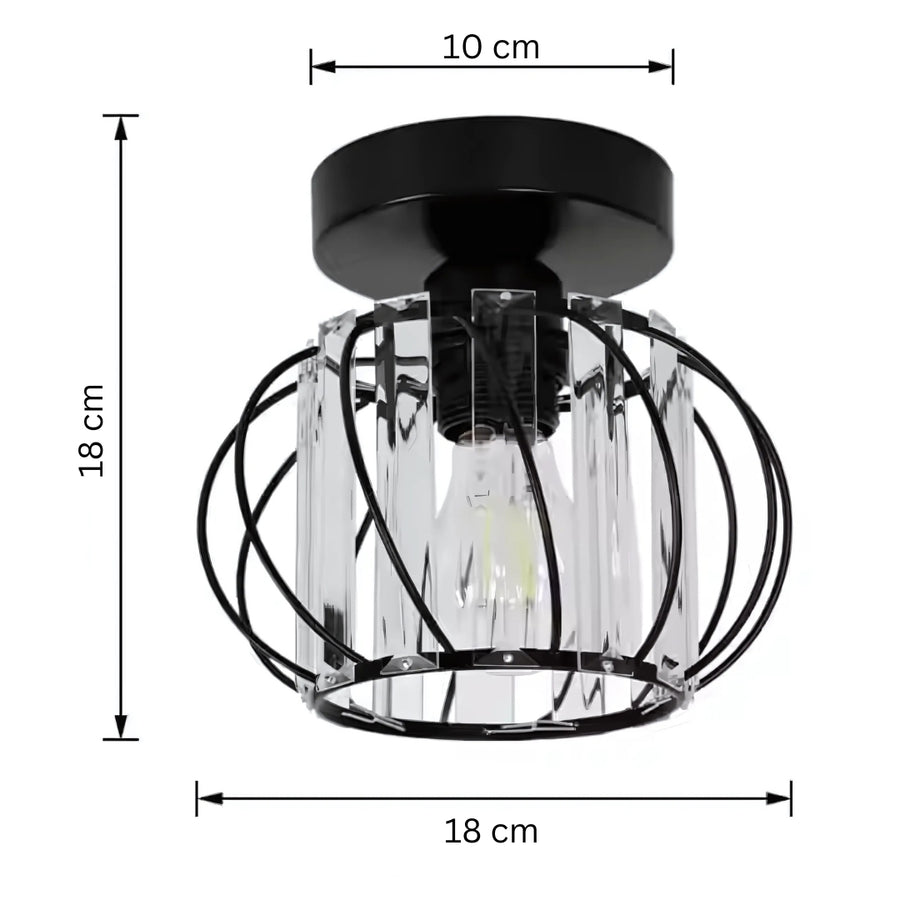Monica Lust, 1 x E27, черен, метал / стъкло