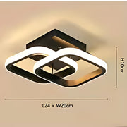 LED полилей VERTEX Matrix с припокриващи се ромби, метални рамки, 11W, 2 ромба, студена/топла/неутрална светлина, черен