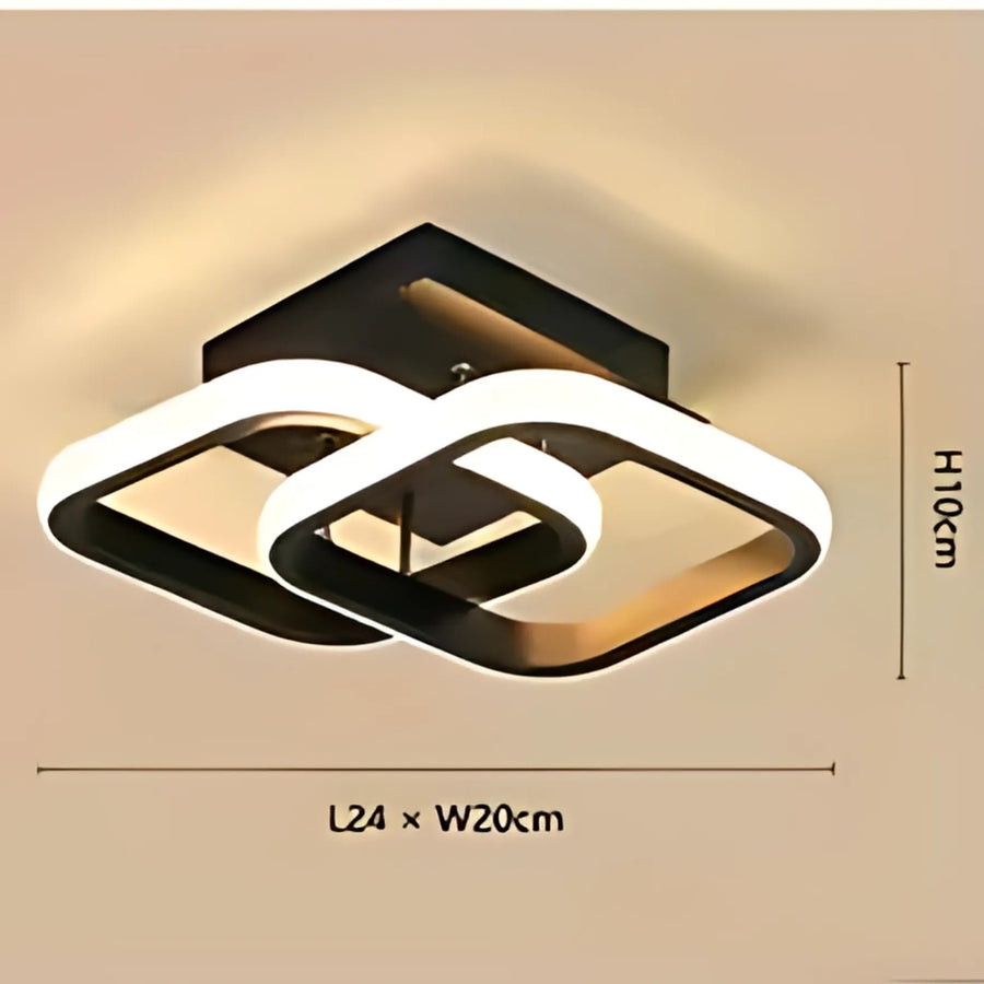 LED полилей VERTEX Matrix с припокриващи се ромби, метални рамки, 11W, 2 ромба, студена/топла/неутрална светлина, черен