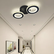 LED полилей с дистанционно управление и Crystal Nova Rotonda 29W, 2 кръга, студена/гореща/неутрална светлина, нестабилна, черна